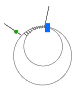 step 2 - Leave a two-inch tail on a 15” length of wire. Wrap around both rings eleven times. Wrap loosely so the rings are not forced to meet except at top center. On the 12th wrap add a green bead to the wire.