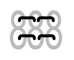 step 4 - Open four jump rings to link together three figure eight metal pieces. Close the jump rings. Create a second section like this.