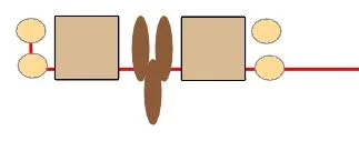 step 2 - Add a seed bead and move through the bottom holes of the Tila bead, and the first Twin bead. Add a Twin bead and move through the next Twin bead and the Tila bead. Add another seed bead.