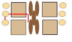 step 7 - Move up to the seed bead and Tila bead in the first row. Go through the bottom holes.