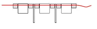 step 1 - Cut a piece of beading thread to measure two yards, or a length you’re comfortable working with. Leave a 12 inch tail. Add a seed bead, and a Tila bead. Add 13 Groups separated by Tila beads. After the last(14th) Tila bead add a seed bead.