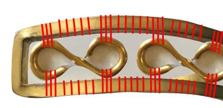 step 12 - Follow steps 3 through 12 to wrap the bottom of the figure eights. Complete the second side of the bracelet in the same way.