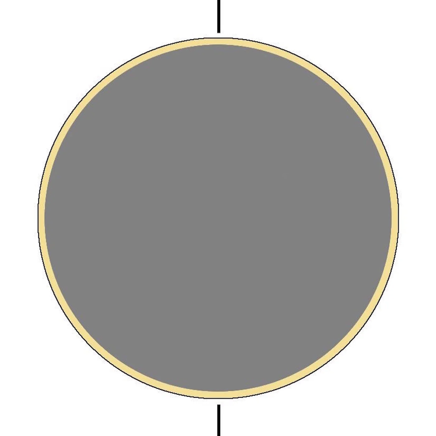 step 3 - Trim the grey moon circle piece so it is 1/8” smaller around than the stencil opening. Center it inside the moon opening. With Blonde Ambition paint, spray between the grey piece and the stencil edges to create a solid circular yellow line.