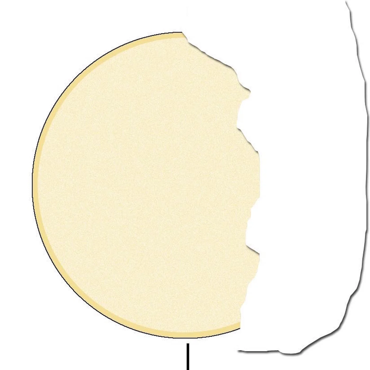 step 5A - Roughly rip a piece of paper towel into a curve to cover 1/3 of the moon. Hold it in place and spray a solid bright coating of Blonde Ambition on the exposed area.