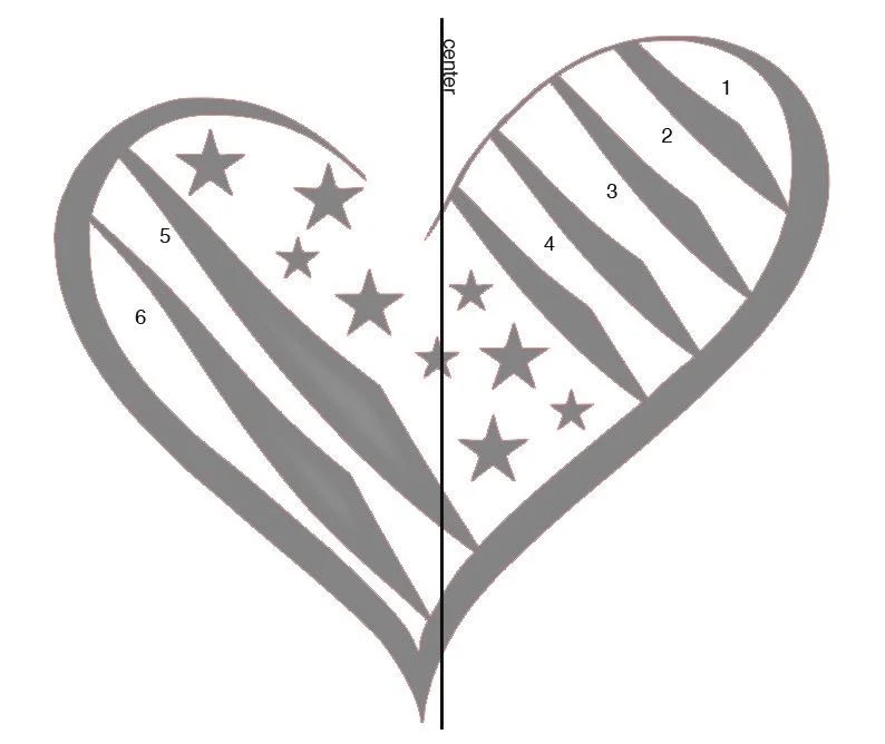 step 1 - Download and print out the stencil on card stock. Cut out the grey areas using a craft knife. As an option, you can use a shaped punch to cut out the stars. I used both a small and large punch.