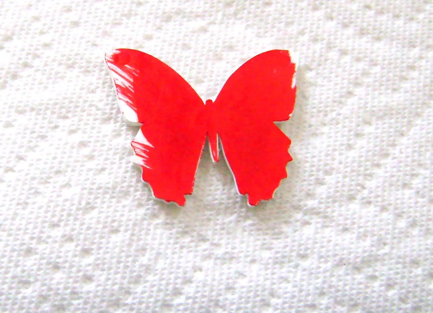step 5 - Paint the reverse side of the butterfly using the red paint marker.