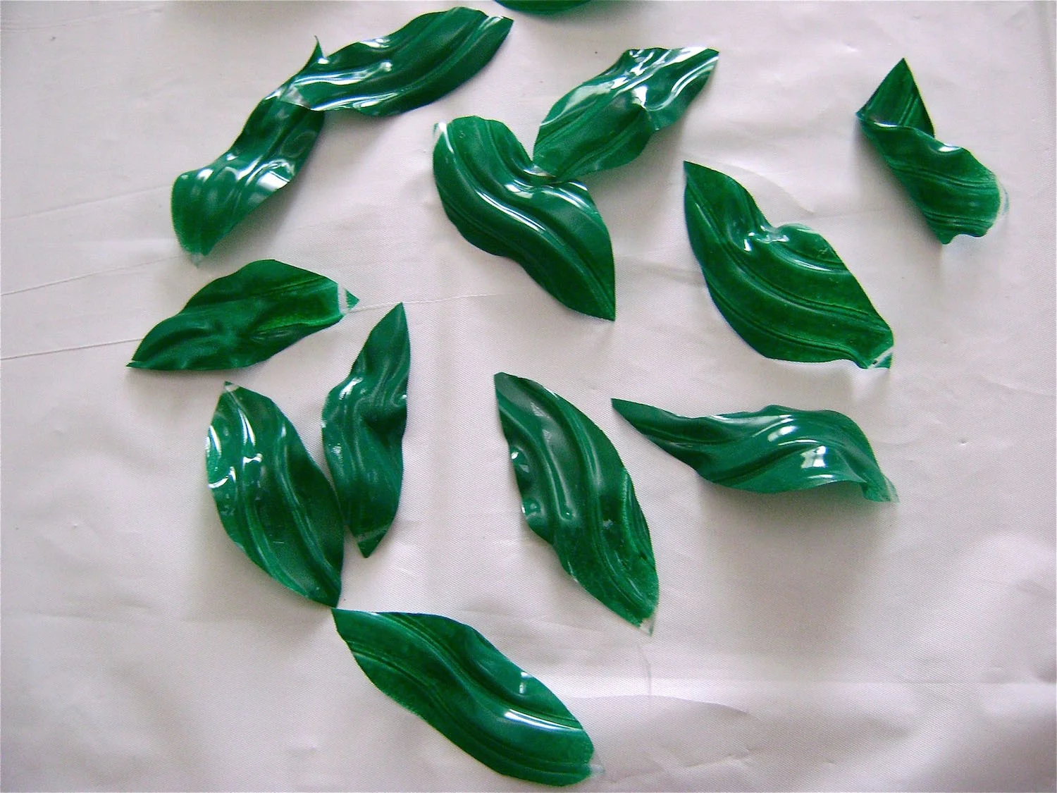 step 7 - Apply heat to the leaves to shape them.