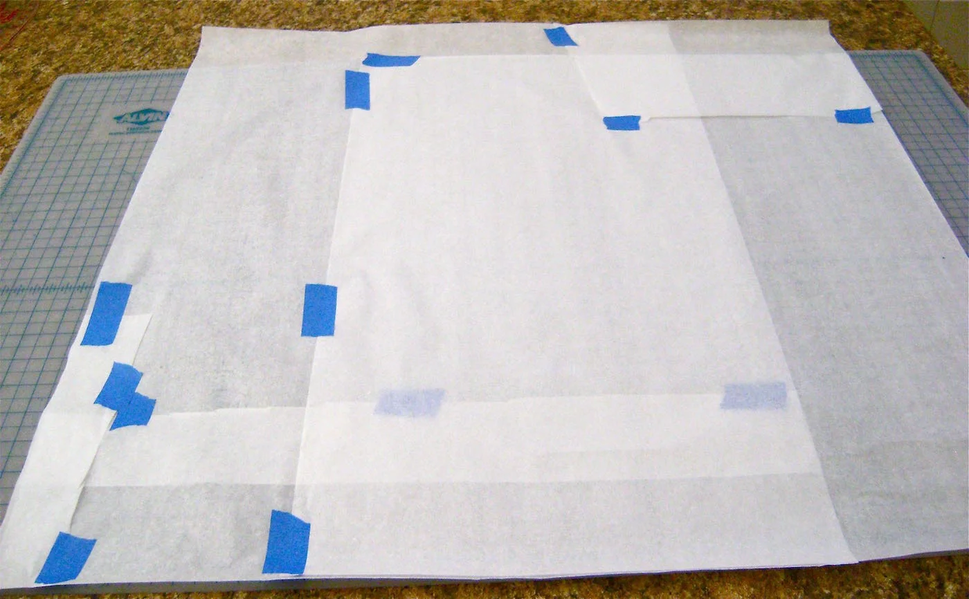 step 1 - The Pattern Create a 27” square from gift-wrap tissue paper or other handy materials. Piece the paper together with painters tape.