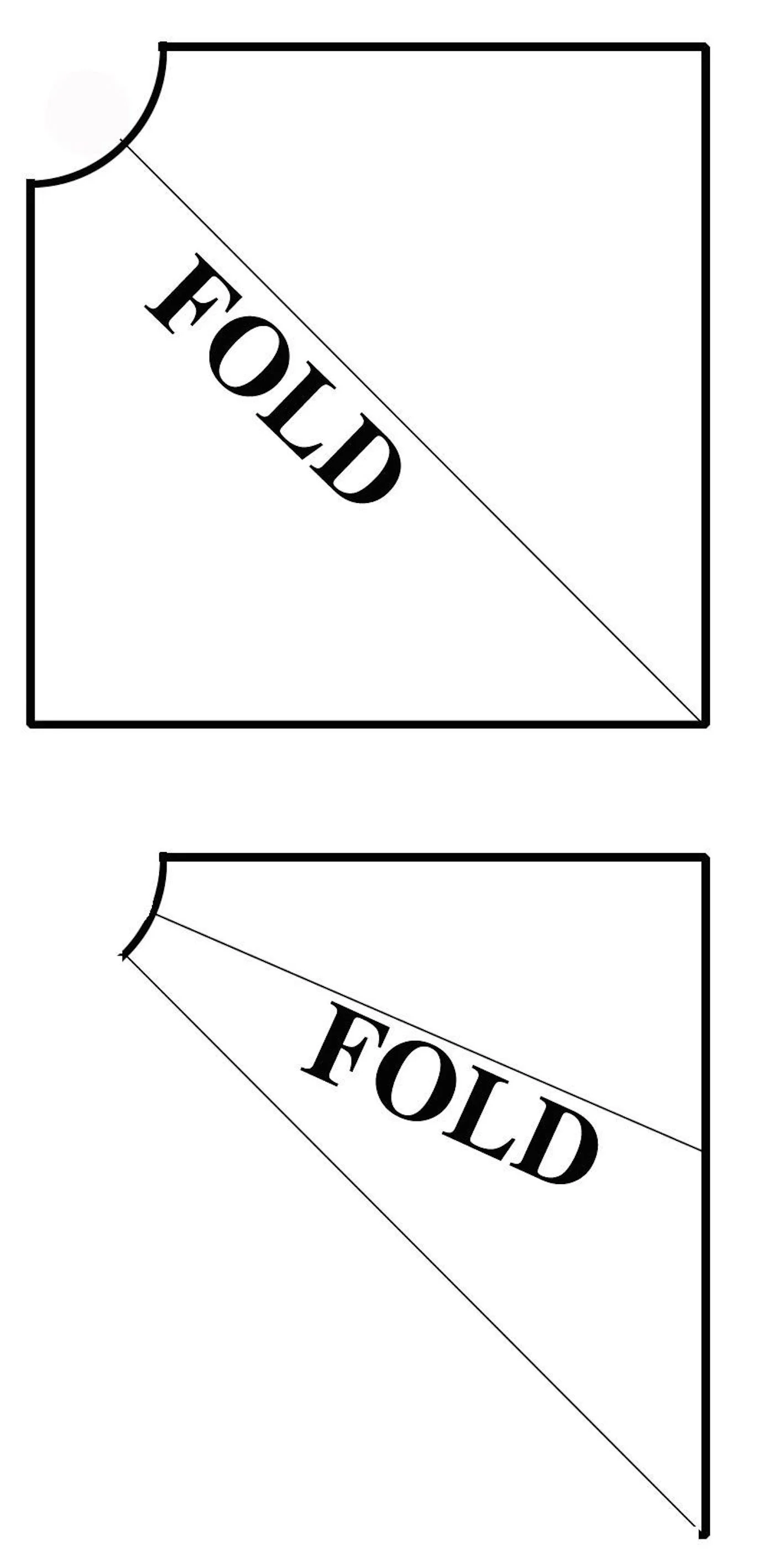 step 4 - Pin in place and cut out the grey area with scissors or a rotary cutter. You now have the curve for the top of the tree skirt.