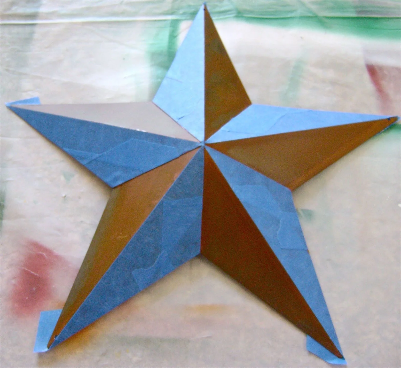 step 8 - Continue taping and marking every other angle until you have all five covered.