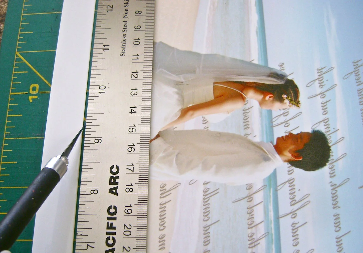 step 6 - Slice away the blank areas of the film at the top and bottom with a craft knife.