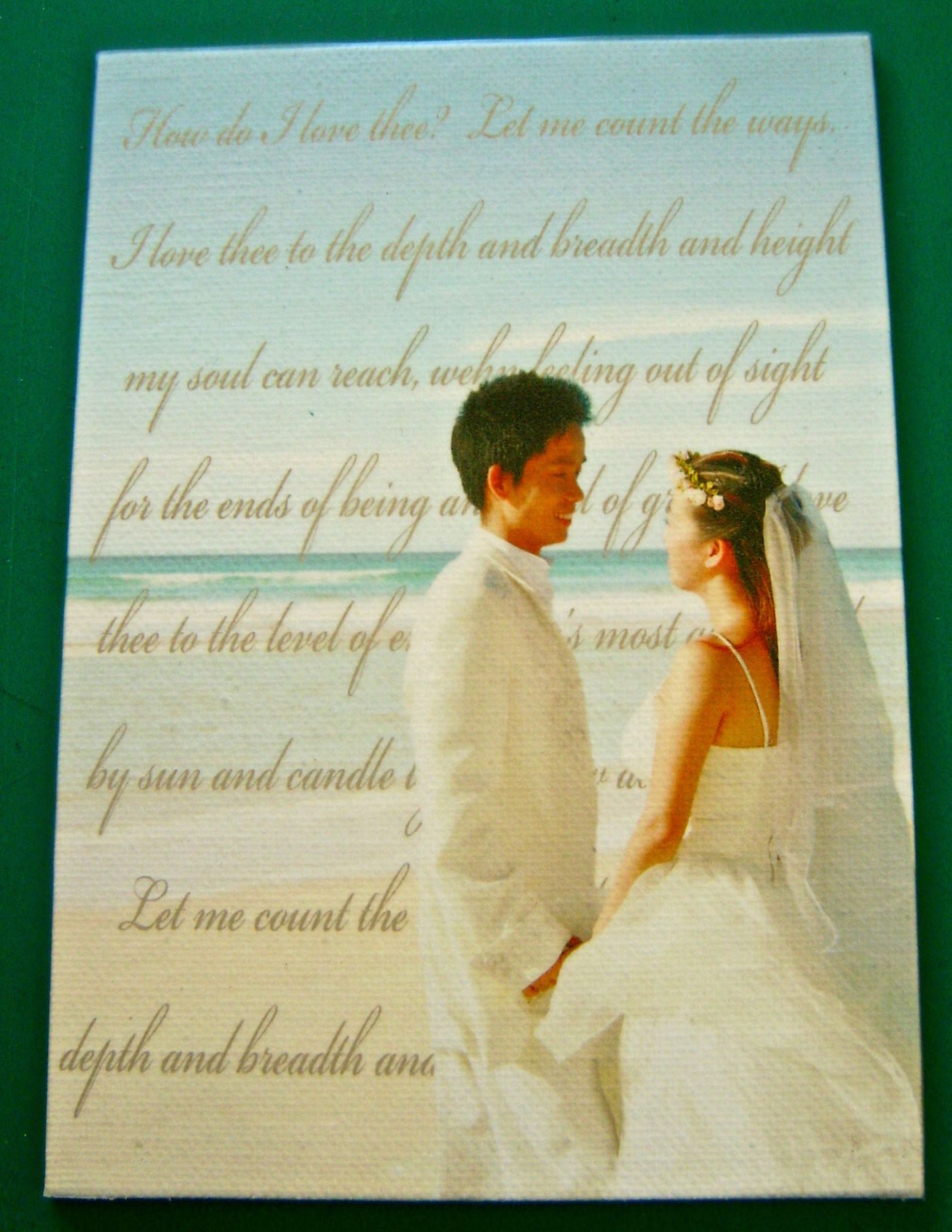 step 8 - Align the top of the film to the top edge of the canvas with the text centered on the panel. 