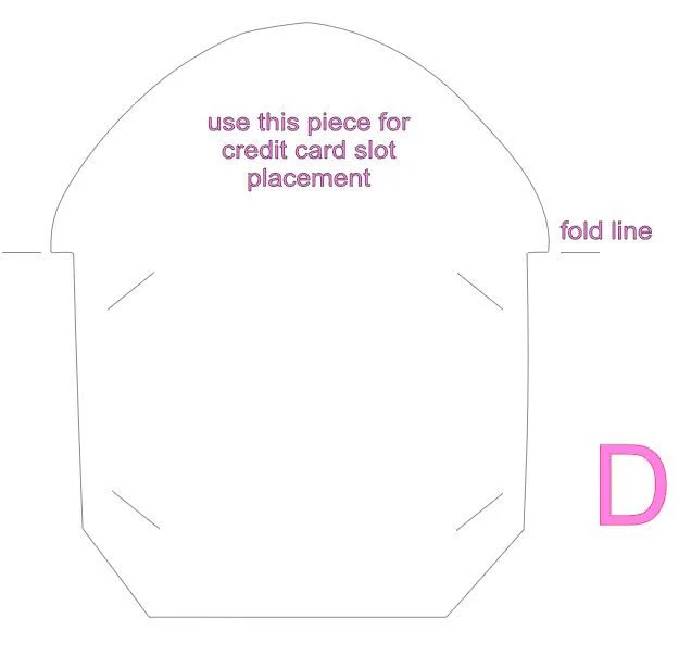 step 5 - Use template “D” to cut the credit card slits in the card holder. This template is not necessary for Silhouette users.