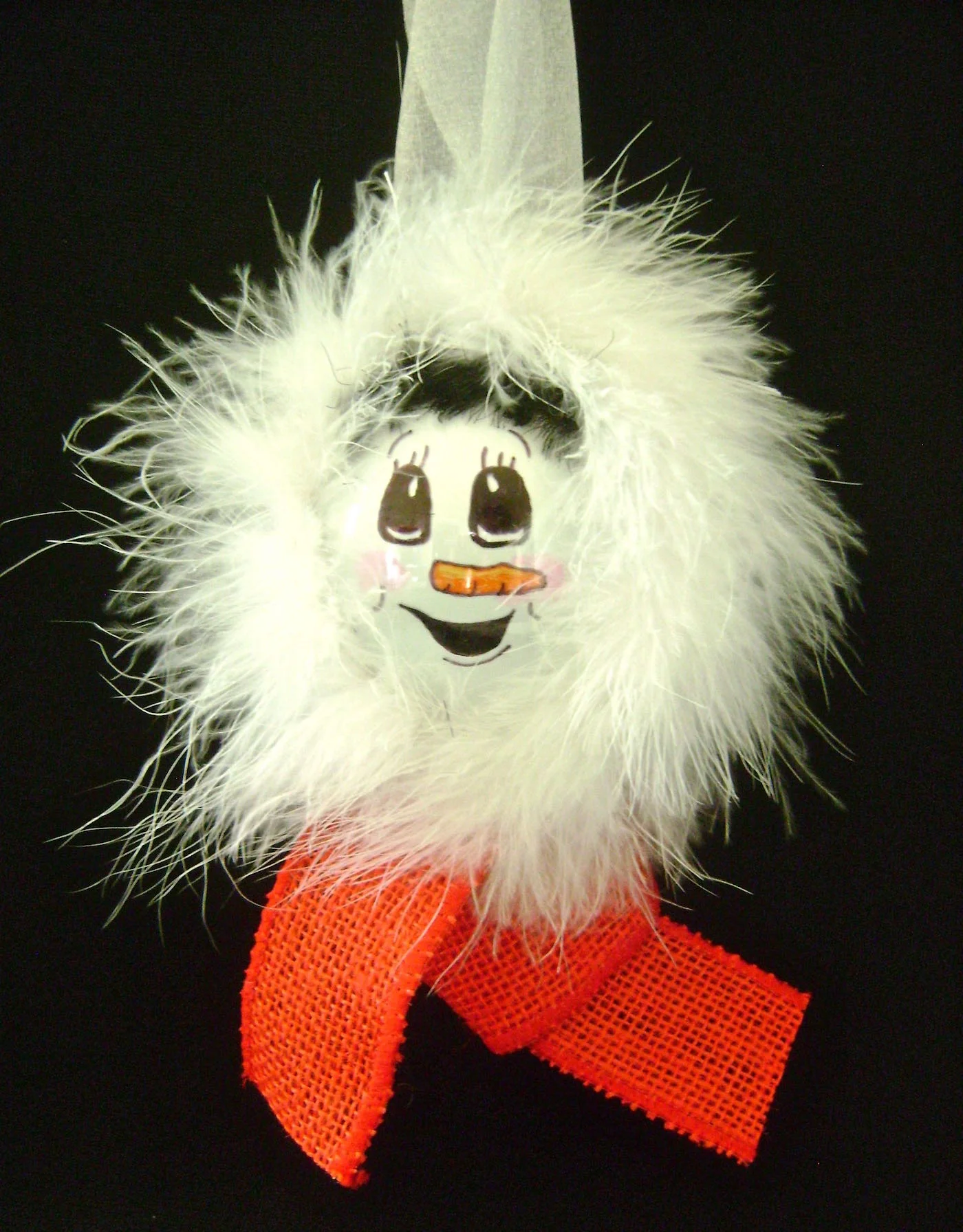 Ornament measures 3” long from the angel’s crown to the feather bottom.