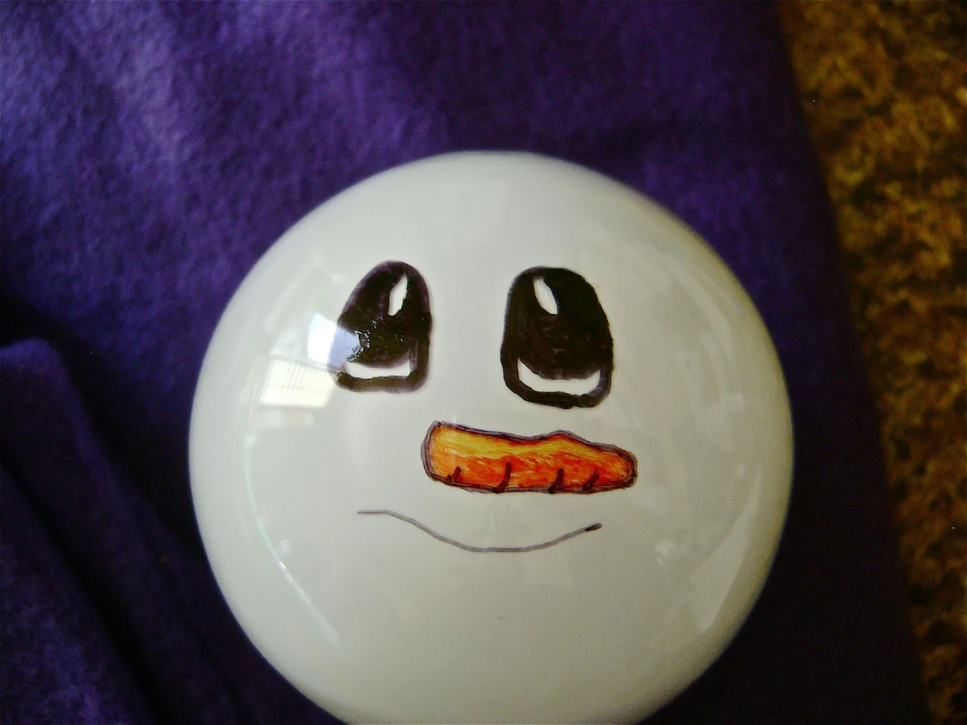 step 4 - To draw the mouth, begin with the top line.