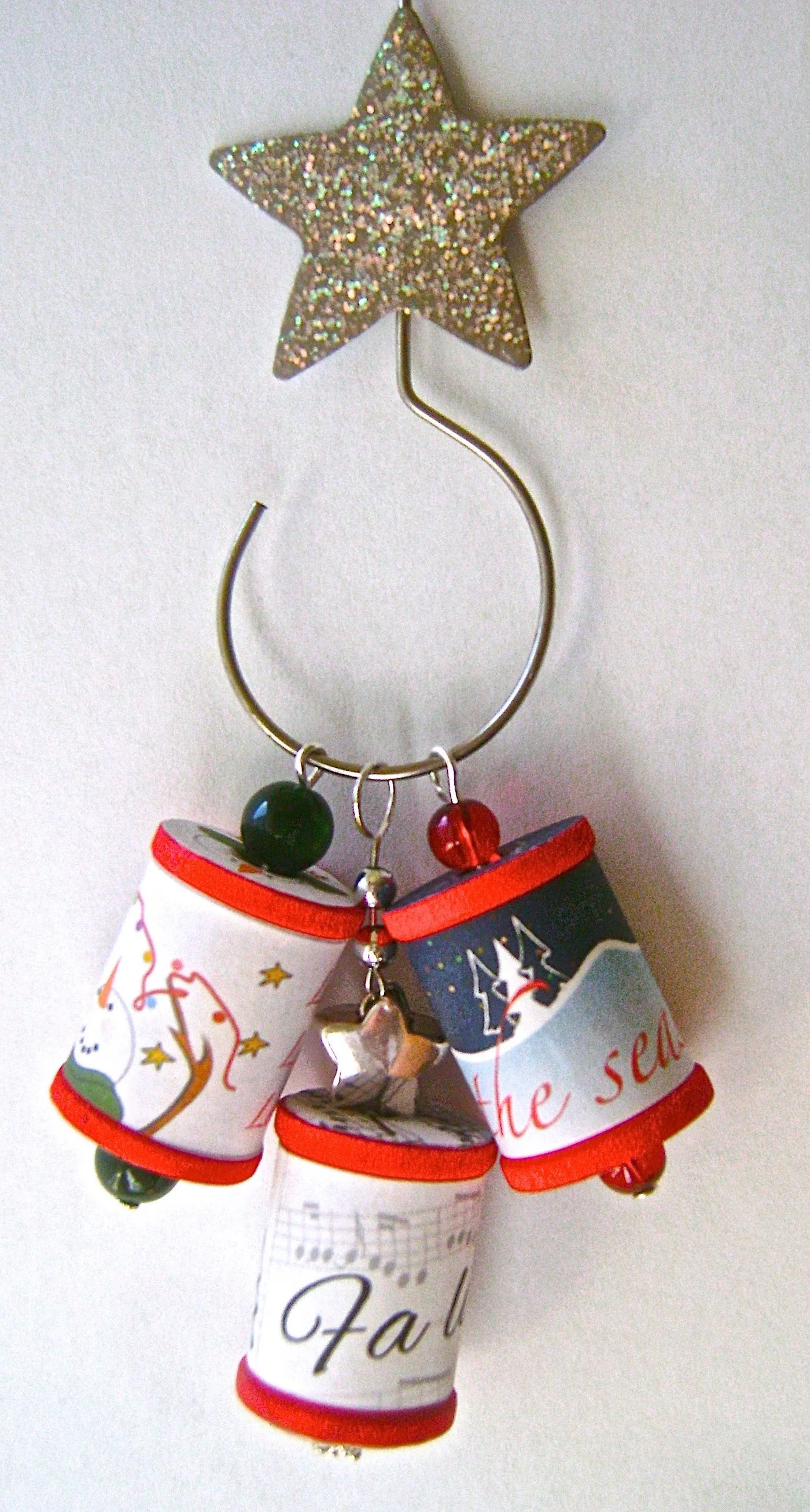 Ornament measures 3” long from the angel’s crown to the feather bottom.