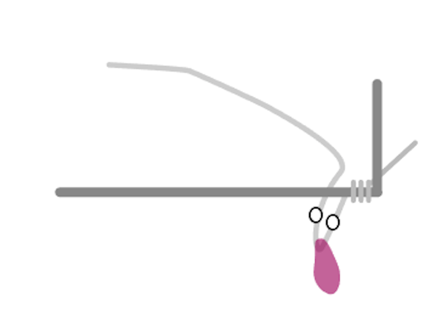 step 4 - Holding the teardrop bead .50” away from the Base wire, pull the Wrap wire toward the Base wire.