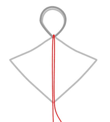 step 5 - Snip away the tails. Cut a piece of 24 gauge wire to measure 15”. Place the center of the wire over the spot where the two 18 gauge wires meet.