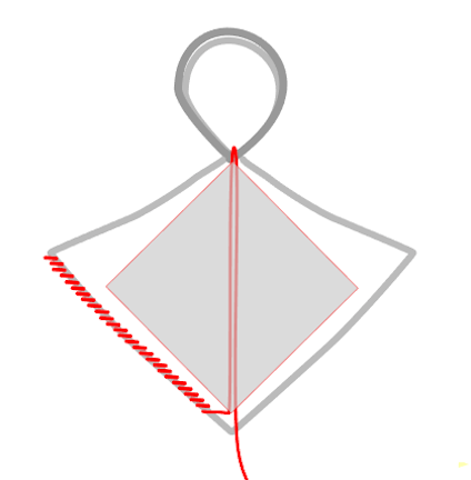 step 7 - Create a bend the left wire flat against the bottom of the bead. Wrap the wire around the 18 gauge wire working up to the top angle. Do the same with the right 24 gauge wire. Snip off the excess wire and smooth the cut ends