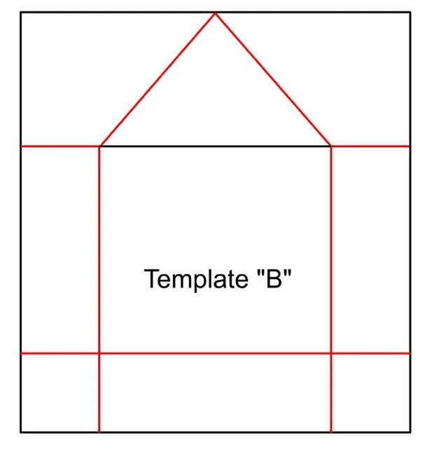 step 3 - Use Template “B” to cut out decorative paper. I searched on Google for texture images to cover my birdhouses then printed them out. You can also use wrapping paper, specialty scrapbooking paper or simply paint the cardboard. Glue the paper onto the center front of the cardboard with Elmer’s, and fold the paper on the red lines.