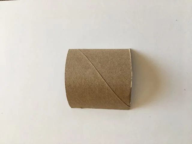 step 8 - House # 4 - Create house # 4 with a half section of a paper towel core cut to about 3” square. It will keep its barrel shape and give you a round shaped house.