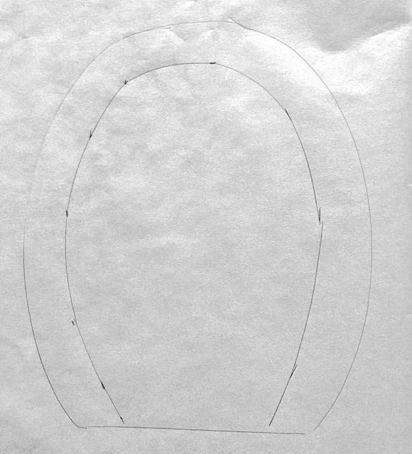 step 2 - Trace again inside the line about 5/8". Cut out the shape and set it aside. The size may need a slight adjustment later.