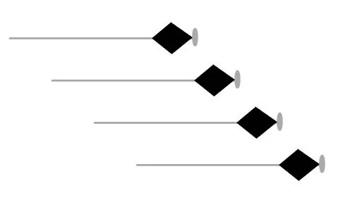 step 1 - Slide 6mm bicones onto four 2" long headpin wires.