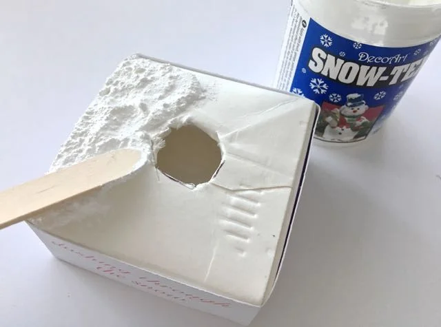 step 8 - Apply Snow-Tex to the flat surface of the base with a craft stick.