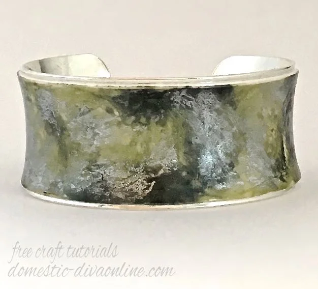 White Premo Clay with Silver, Black, and Oregano Ink