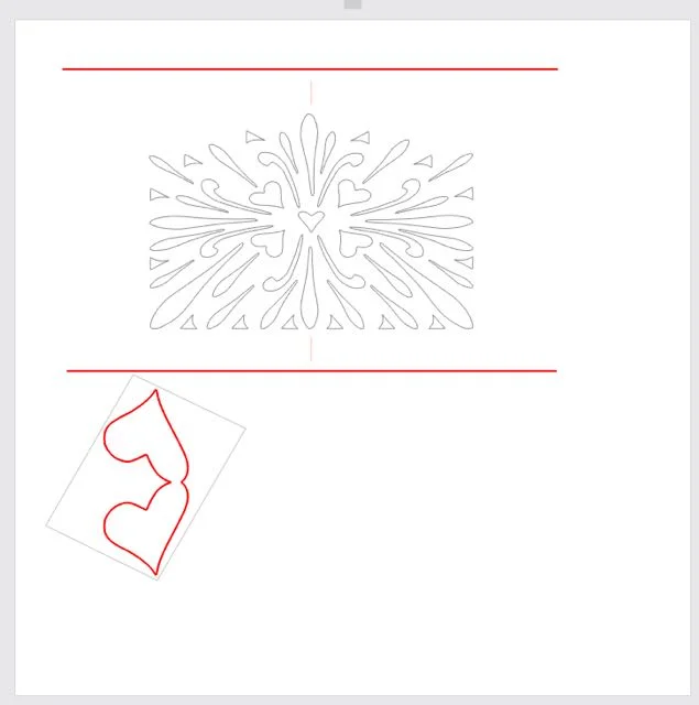 step 6 - SC - Select the double heart. Choose "cut" and send the project to cut.