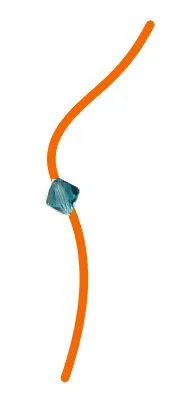 step 10 - Slide a bicone bead to the center of a 12” long, 24-gauge wire.
