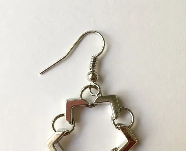 step 7 - Attach an earring wire to the jump ring between the first and tenth chevron bead.
