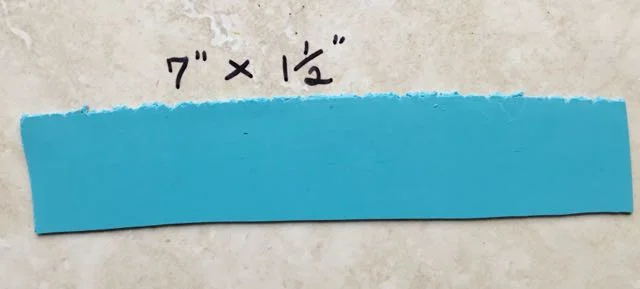 step 1 - Roll out two strips of Turquoise clay on the #3 setting of the conditioning machine. Each should measure approximately 7” x 1.50”.