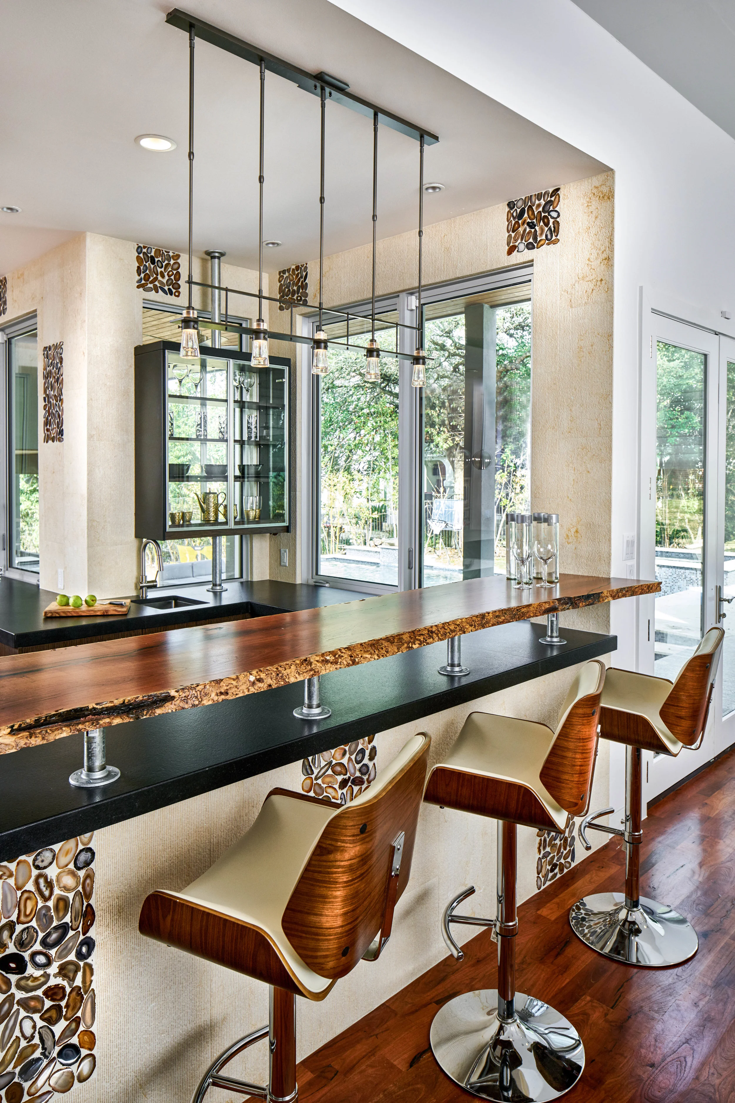 Kitchen glass cabinet detail