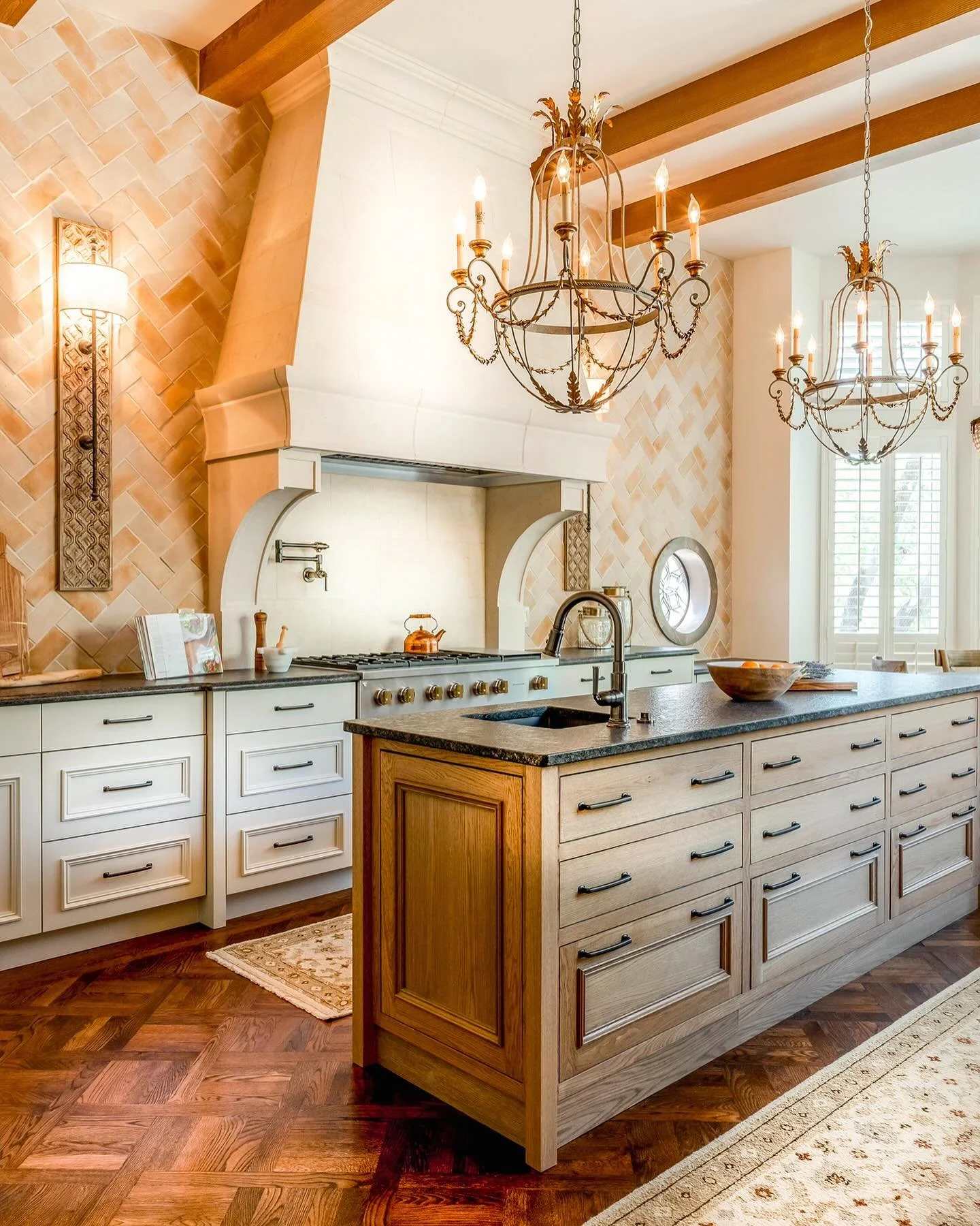 **A Kitchen That Feels Like It&rsquo;s Always Been Here** 

There&rsquo;s something magical about a space that feels like it has a story to tell. This *Country French kitchen* was designed with that in mind. 

✨ **Reclaimed brick walls** bring warmth