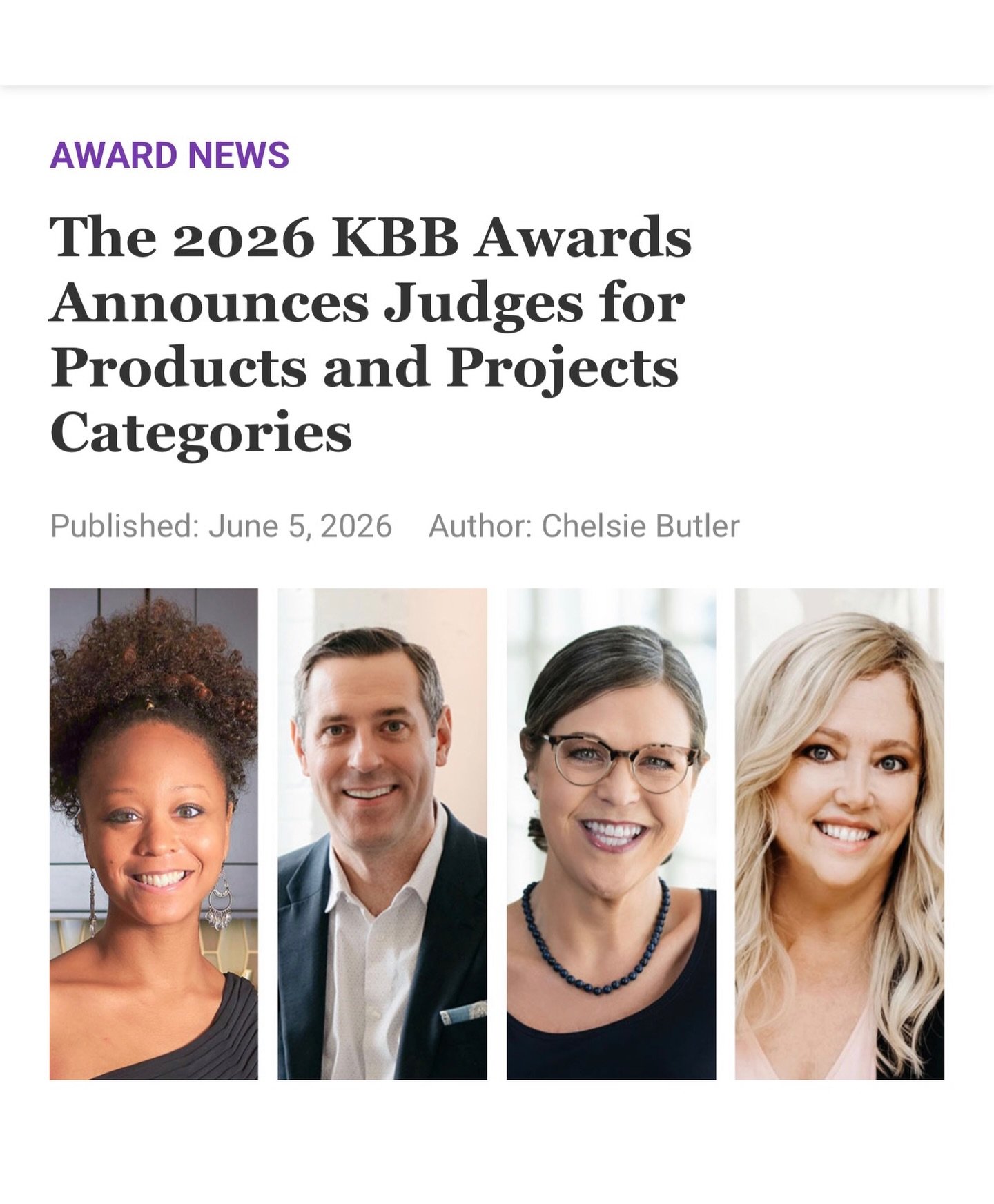 Excited to be judging the KBB Kitchen and Bath Business product awards!
The KBB Product Awards recognizes standout products in the K+B industry for innovation, function, aesthetic merit, and how well they meet market needs.
And y&rsquo;all know I hav