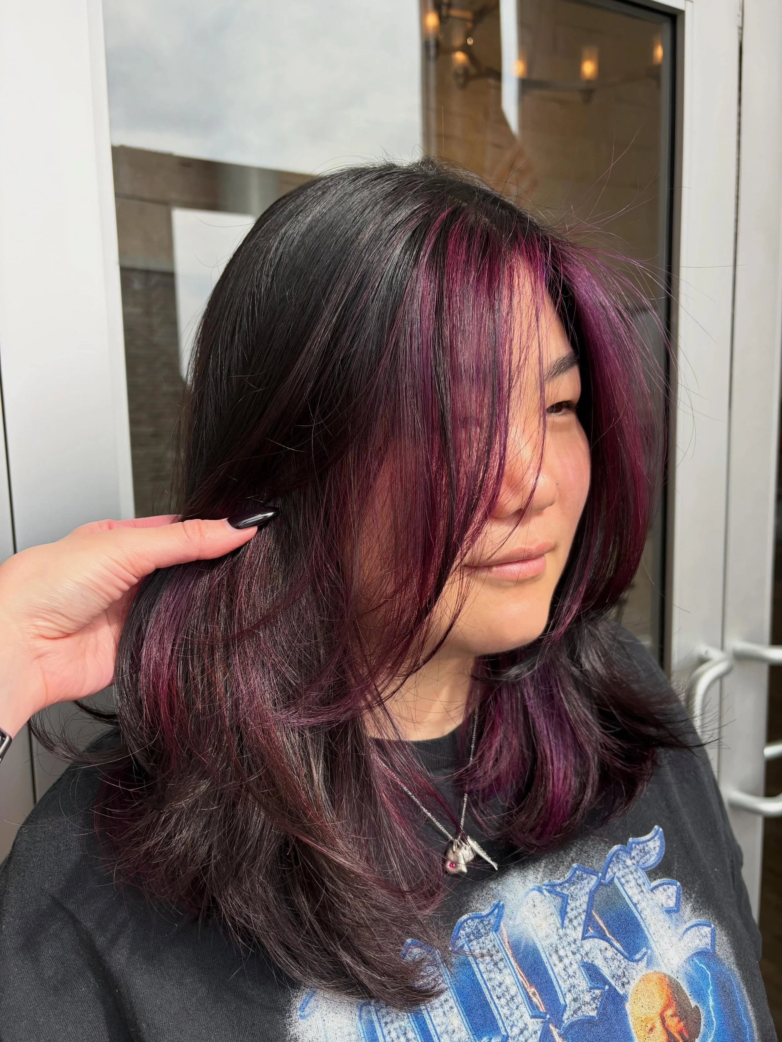 Mystic purple 🦄  sooooo fun to take these grown out highlights and touch them up but make them vivid instead 💜 

Peekaboo placement will always have my heart. it&rsquo;s such a good way to step into trying out vivid colors (or any color you&rsquo;v