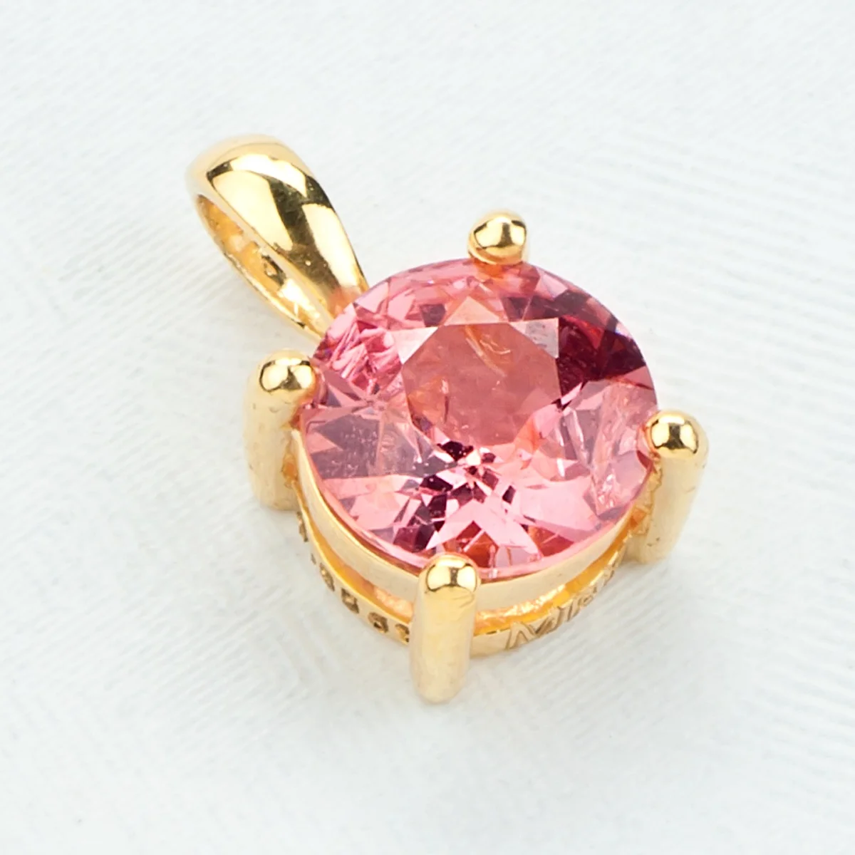 Gold Pink Spinel Pendant