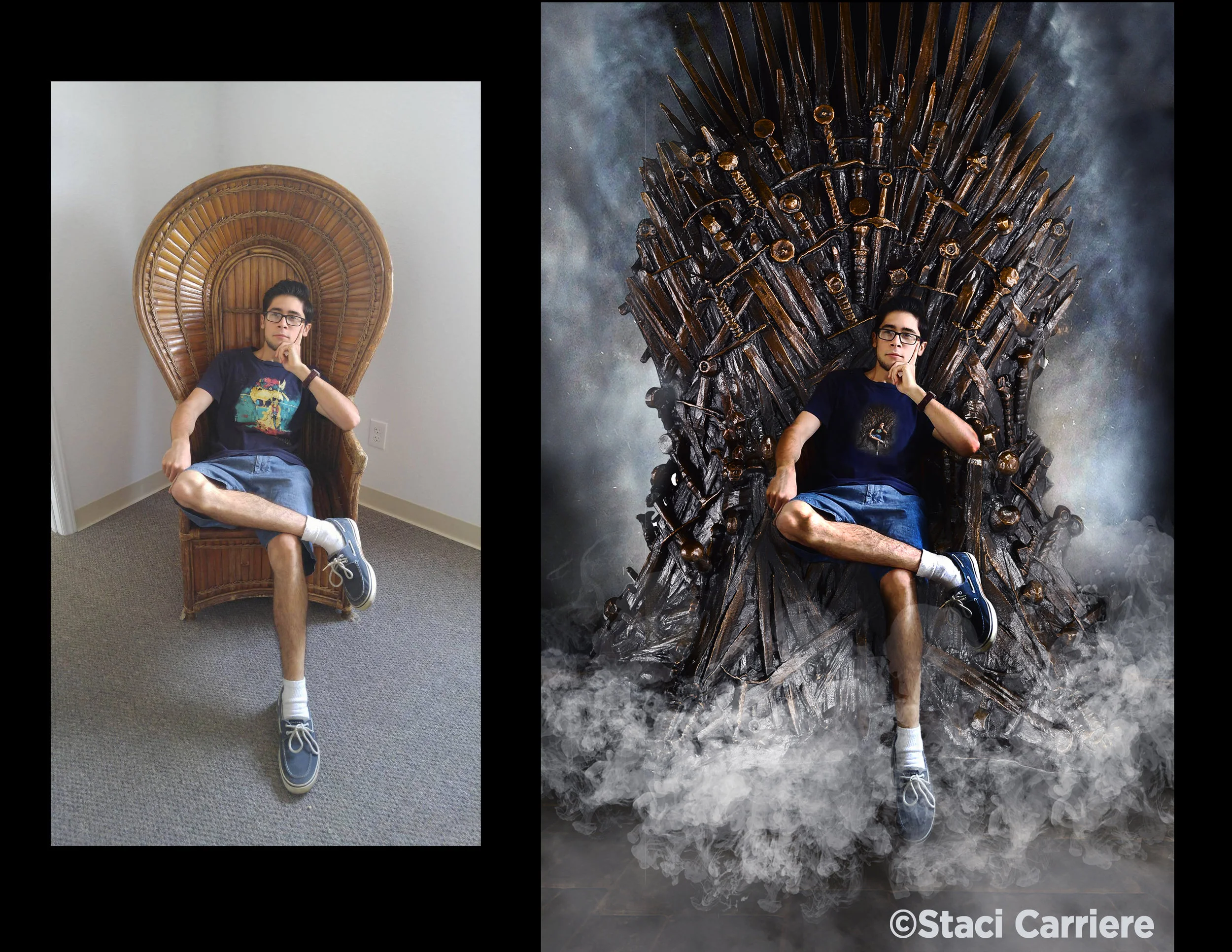 Before and after, photograph taken on iPhone and enhanced by me in Photoshop.