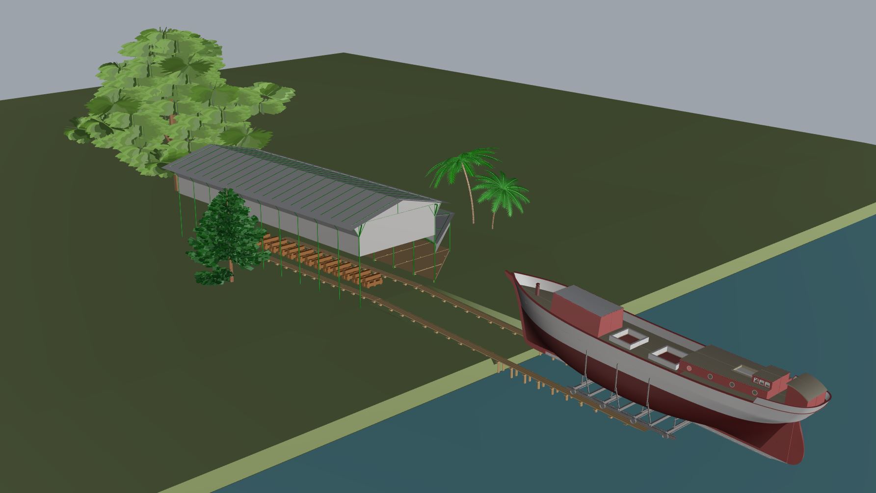3D -mallinnus Ceibasta sen laskuhetkellä: En malta odottaa näkeväni tämän oikeassa elämässä! / 3D -model of Ceiba on its way down to the water. Cannot wait to see that day!