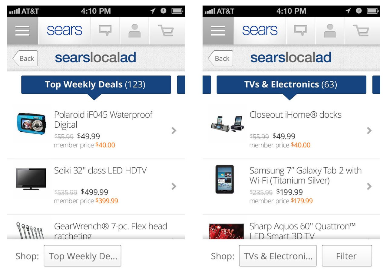 Department pages - mobile experience
