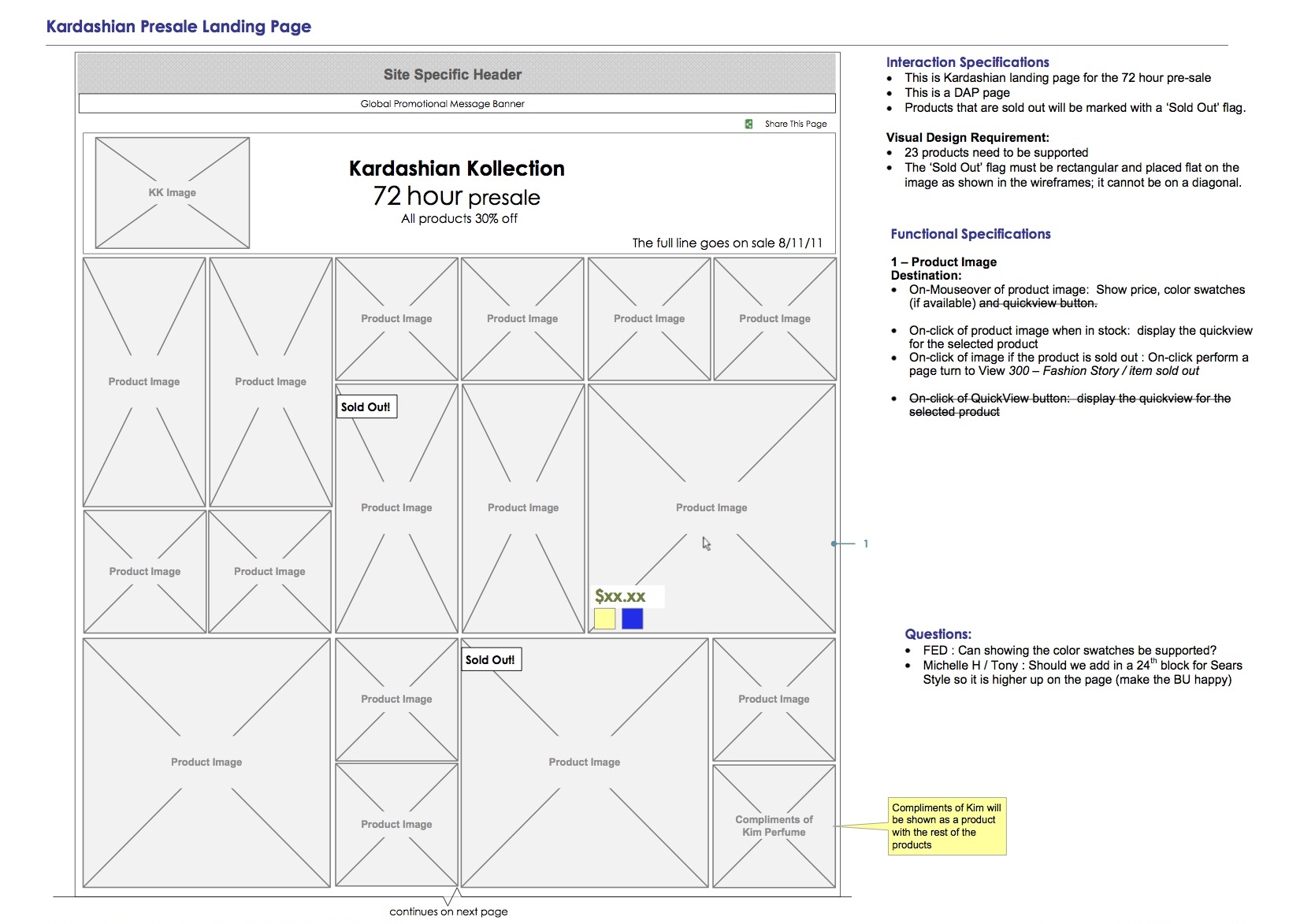 Excerpt from Functional and Interaction Specs