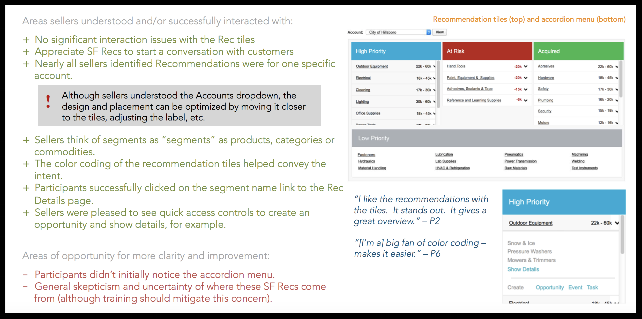 Excerpt from research findings