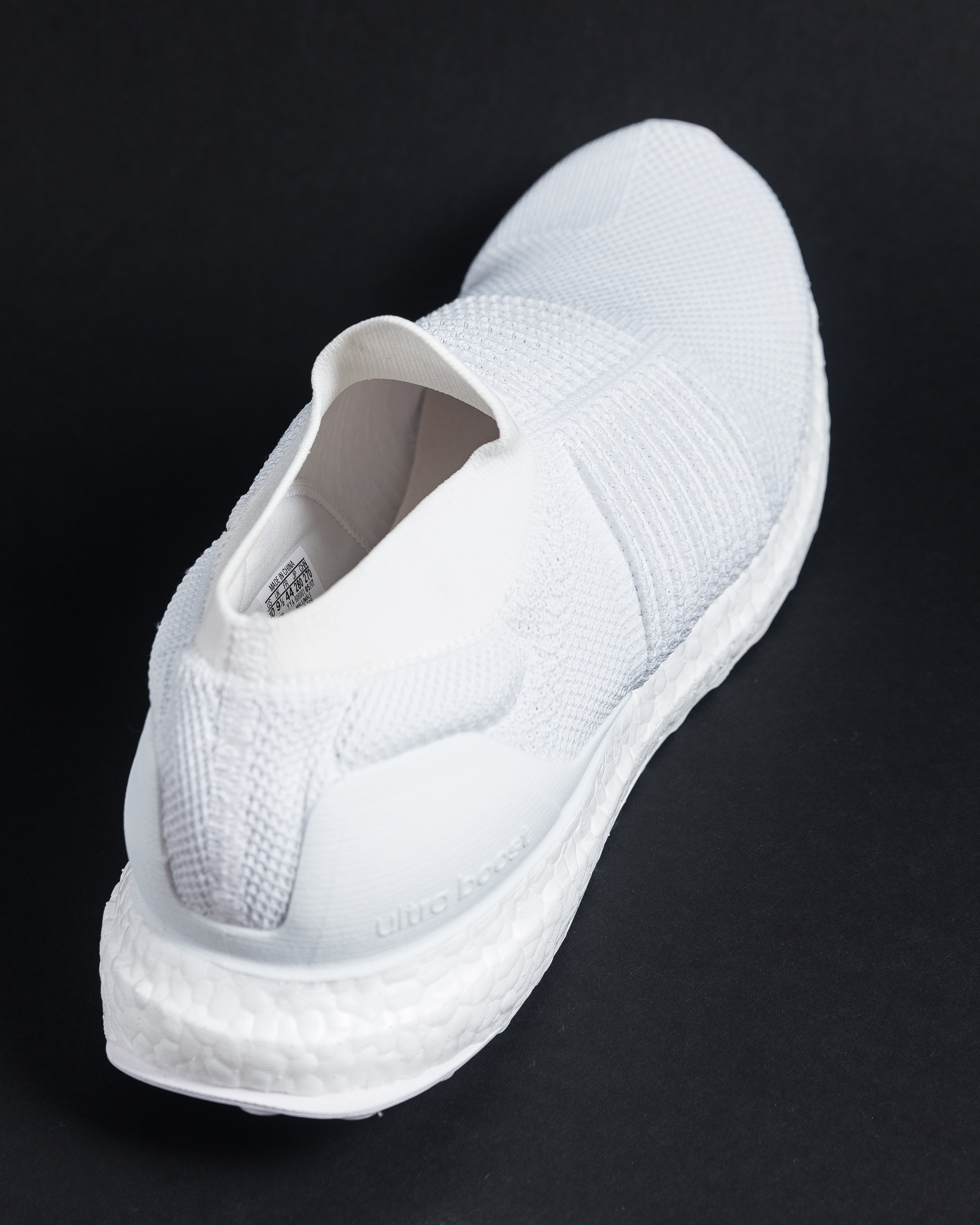 ultra boost laceless triple white