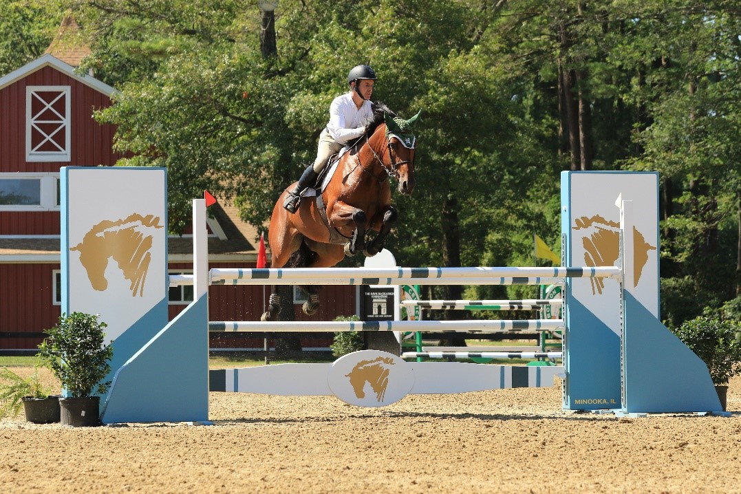 Kevin Babington guided Call Me Ruth to the win of the 7 Year Olds 1.30-1.35m class. 