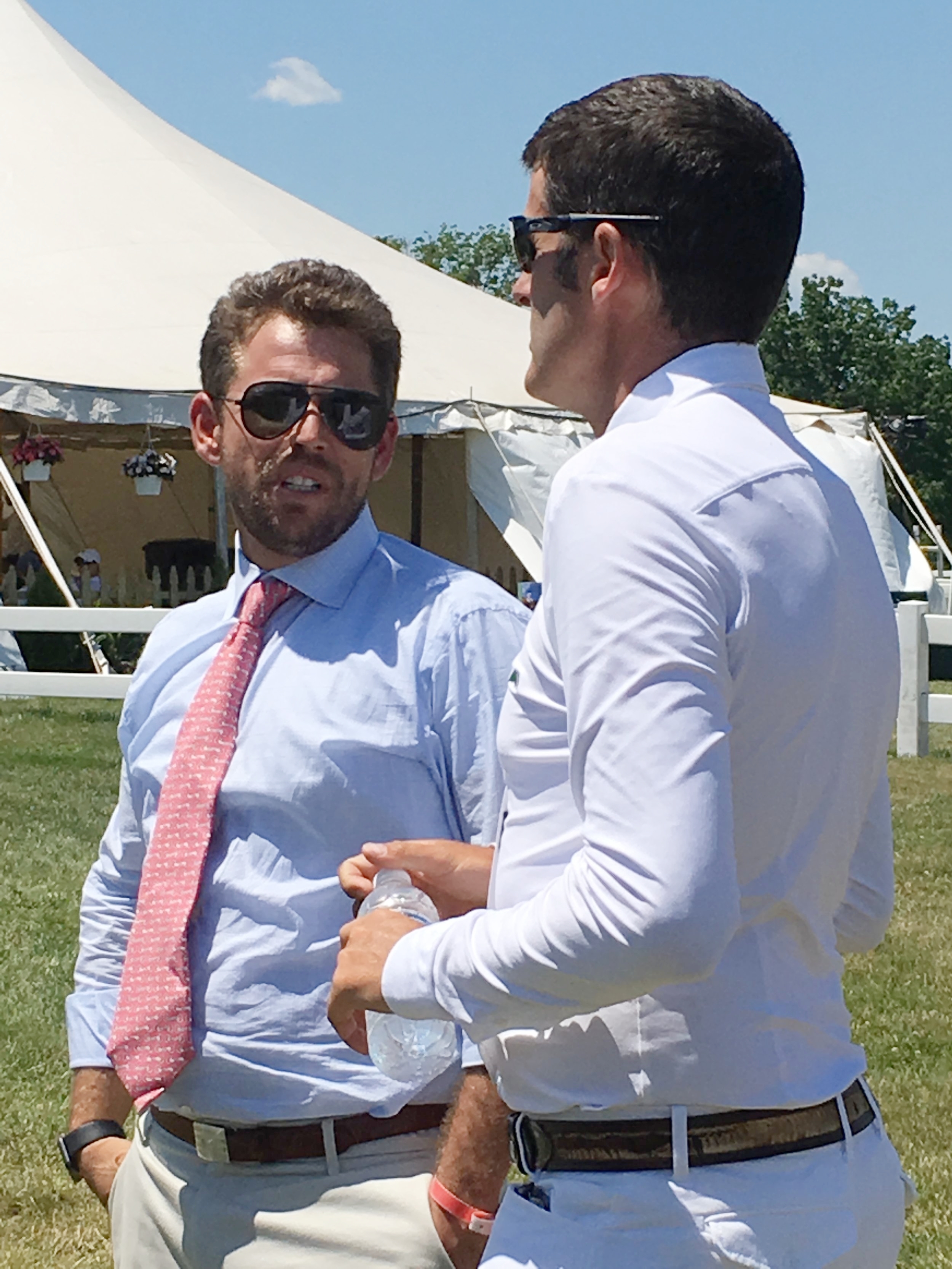 Nick Granat (left) with his friend Paul O’Shea. Granat has designed show-jumping courses since he was a child. He is one of a handful of course designers for the 2017 Winter Equestrian Festival.