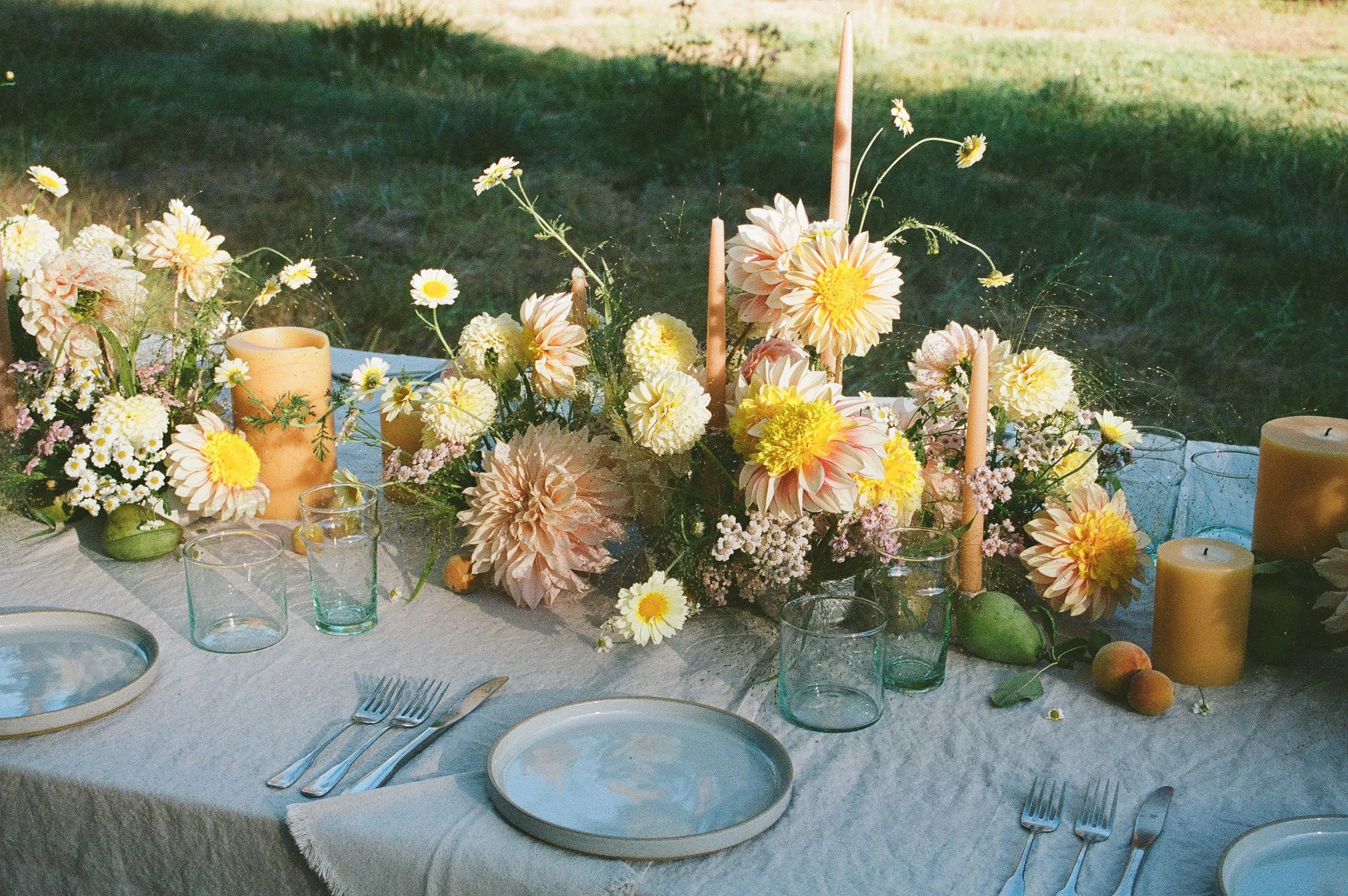 End of Summer bounty Tablescape by Ondine