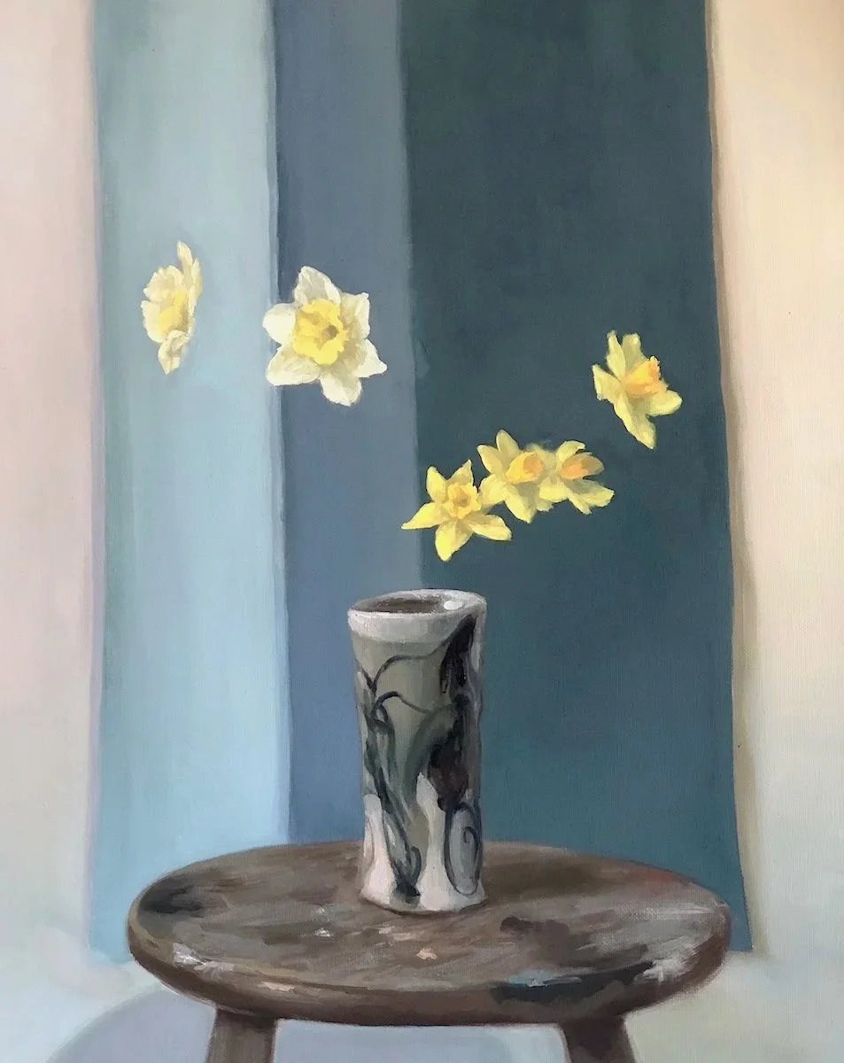 "Daffodils," 16 x 14," Oil on Canvas