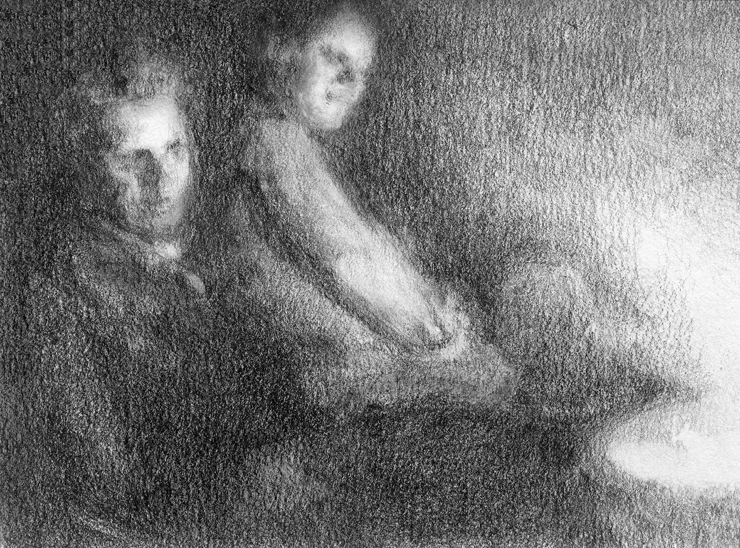 "Lap Sit," 3 x 5," Graphite