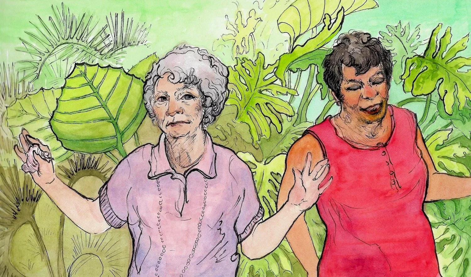 Mrs. Louise Gives Up , 6 x 9", Ink and Watercolor